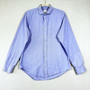 Elk Head Clothing Shirt Mens Medium Long Sleeve Button Up Blue Oxford Pocket
